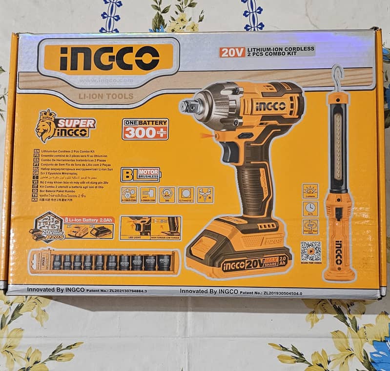 Ingco Impact Wrench  300NM 20 V (COMBO KIT - COSLI23011) 0