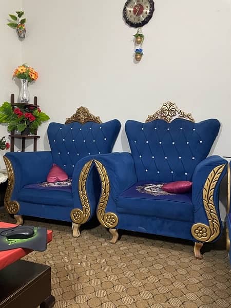 Royal Blue 5setaer Sofa set 0