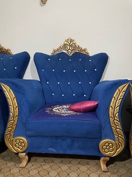 Royal Blue 5setaer Sofa set 1