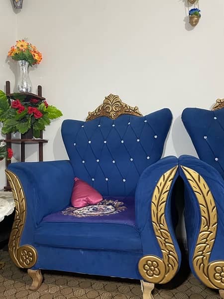 Royal Blue 5setaer Sofa set 3