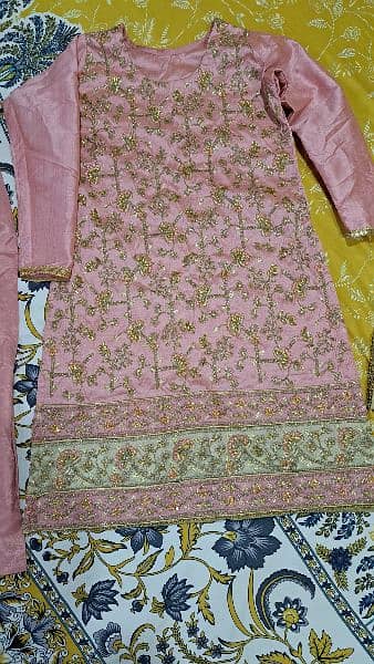 3 piece suit with heavy embroidery shirt and dupatta 1