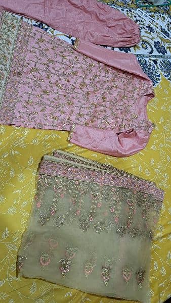 3 piece suit with heavy embroidery shirt and dupatta 4