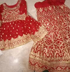 red choli sharara