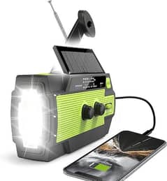 MD-090P 4000mAh Solar Hand Crank Portable AM/FM/ Radio