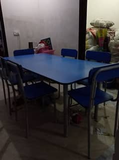 studay table with 6 chairs for sale