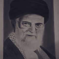 Sketch of supreme leader Ayatollah khomenai