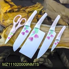 imported 5 pieces klashique flower coated knife set 0