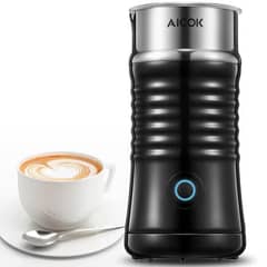 AICOK Milk Frother, 240ml Electric Milk Steamer for Making Latte,