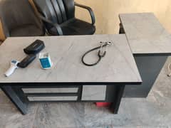 receptionist counter and chairs