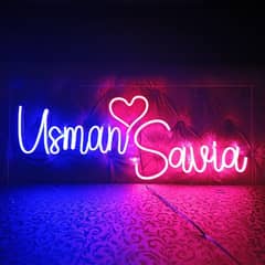 Neon Light Name Plate Couple Sign Board