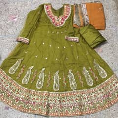 Mehndi Bridal frock/ Mehndi bridal dress/ Gotta kinari wala suit