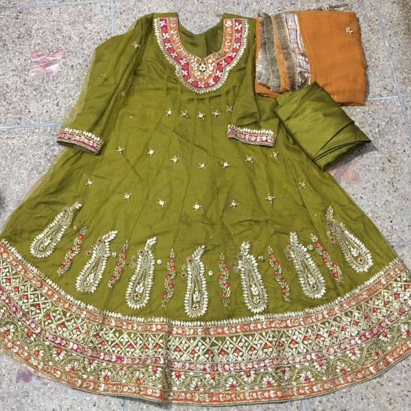 Mehndi Bridal frock/ Mehndi bridal dress/ Gotta kinari wala suit 0