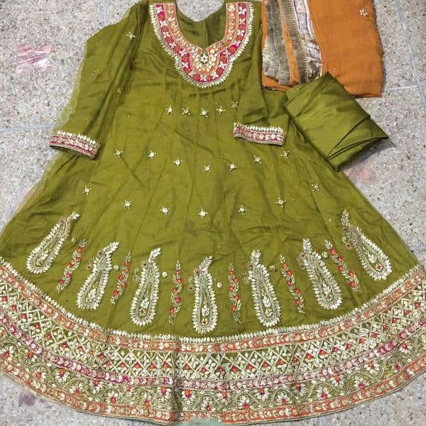 Mehndi Bridal frock/ Mehndi bridal dress/ Gotta kinari wala suit 1