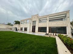 White limestone House exterior work with carving