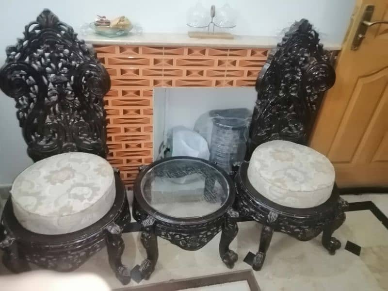 2 pure wood polished chairs 2