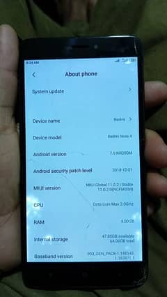 redmi note 4(4/64) pta approved dual sim