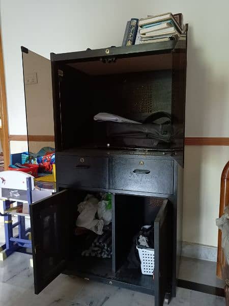 plywood deck cupboard in black color 1