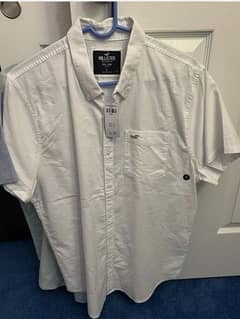 Hollister - Men's casual half sleeves white shirt