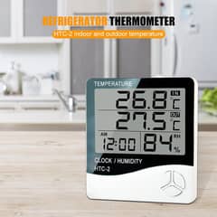 Digital Temperature Meter Humidity Meter With Clock HTC-2 HTC 2 HYGRO 0