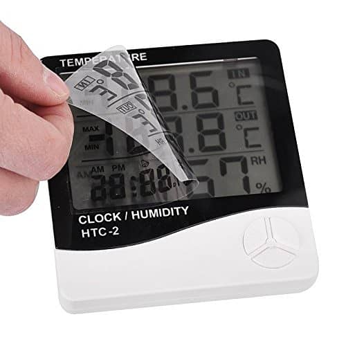 Digital Temperature Meter Humidity Meter With Clock HTC-2 HTC 2 HYGRO 2