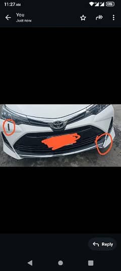 Toyota Corolla Altis Front Bumper cover white