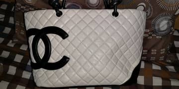 Chanel Tote bag Cambon Line Calf leather Storage bag CC Log