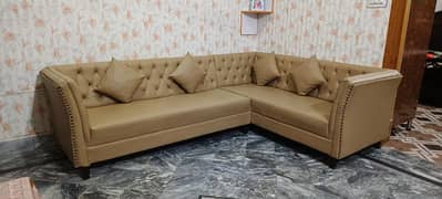 Diamond Leather 6 seatr sofa set L shape