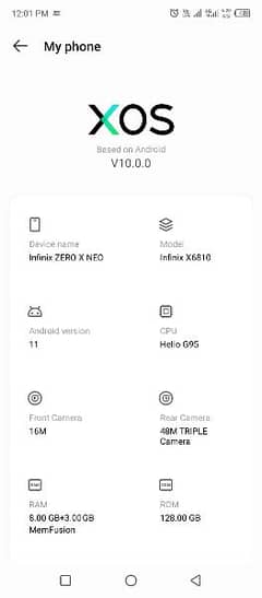 infinix zero x new 128gb and 8+3 ram