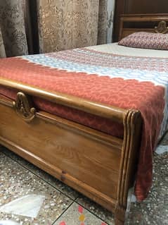 Hardwood Pine Cherry Single Bed with graceful finish, 0