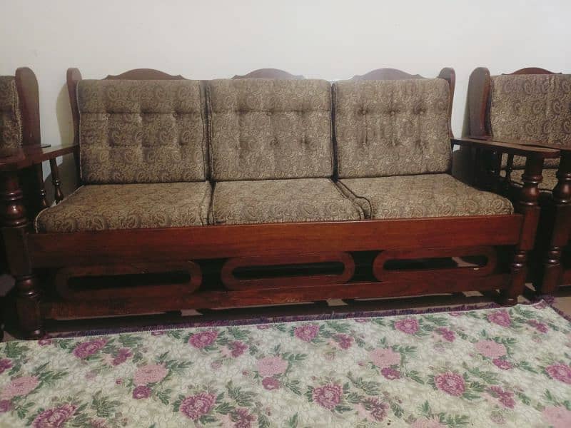 Luxurious Wooden 5-Seater Sofa Set for Sale! 0