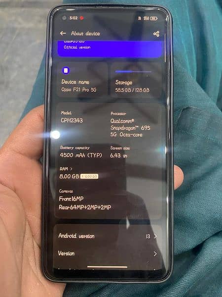 Oppo F21 Pro 5G with complete box exchange possible withIphone 12 13 4