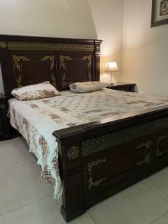 King size wooden bed