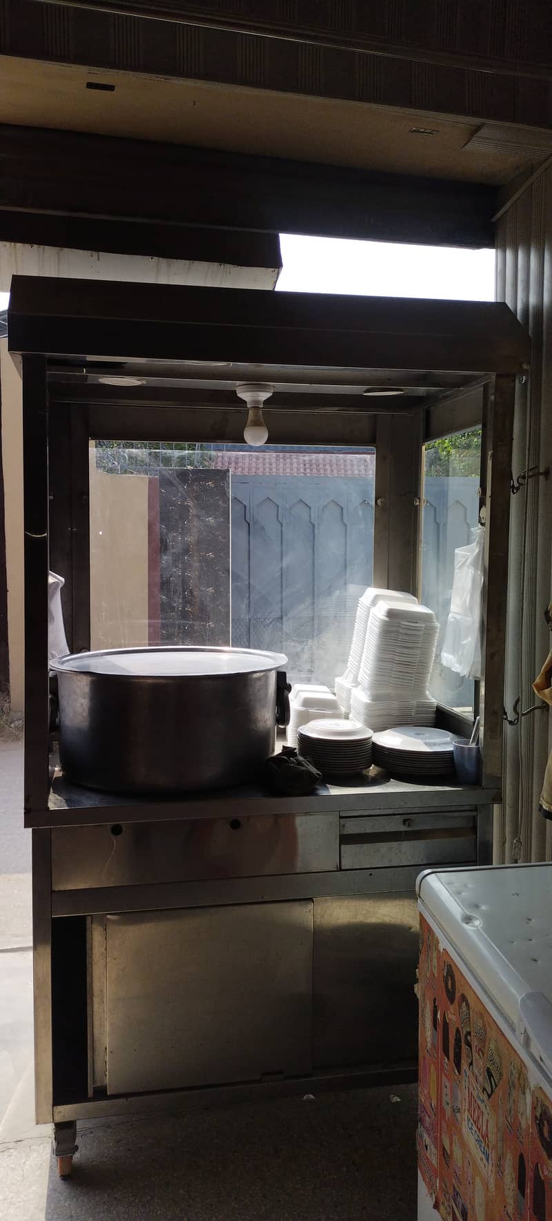 Biryani counter, wooden counter, chair and chiller 4