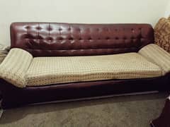 Solid wooden & Leather sofa