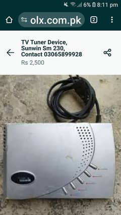 TV tuner device, sunwin sm230, watsapp 03065899928