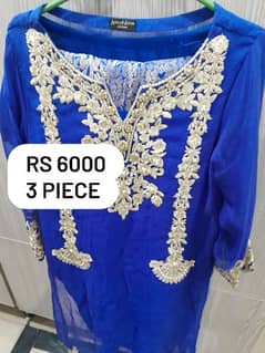 Roya blue colour 3 pcs party wear dress