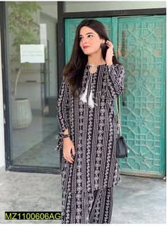 2 pcs women stitched lawn suit