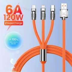 3 in 1 cable 6A , 120W Fast charger