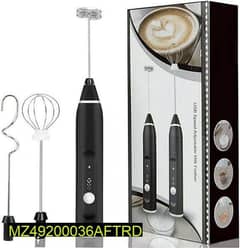 Milk frother coffee , egg beater , red