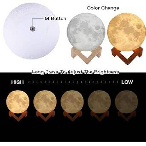 Enchanting 3D Moon Lamp - Touch Sensor 4