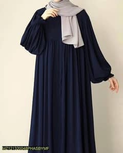 Georgette Plain Maxi Abaya With Stoler