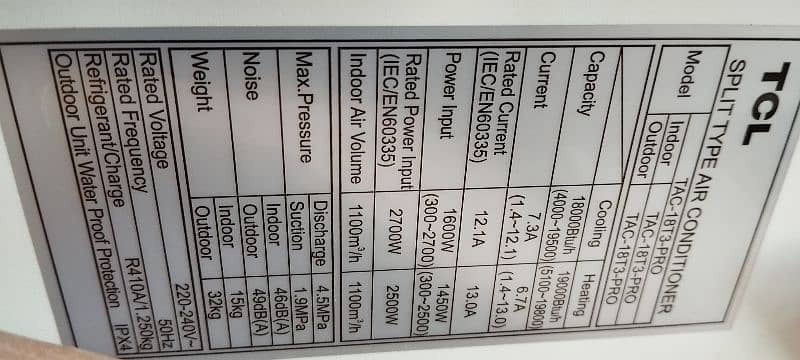 TCL AC 1.5 TON INVERTER, TAC-18T3-Pro 1