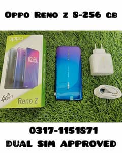 OPPO RENO Z 8 GB - 256 GB WITH BOX AND CHARGER DUAL SIM PTA APPROVED