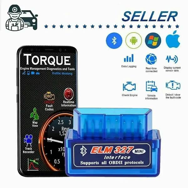 Mini ELM327 OBD V2.1 OBD2 Bluetooth Auto Scanner Car Tester Diag 7