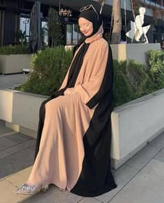 Georgette Plain Abaya With Stoller