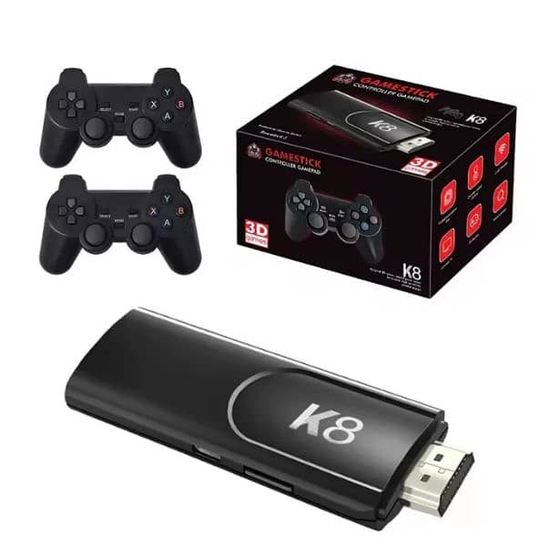 K8 Game Stick with Dual 2.4G Wireless Gamepad Support 4K HD Output 0