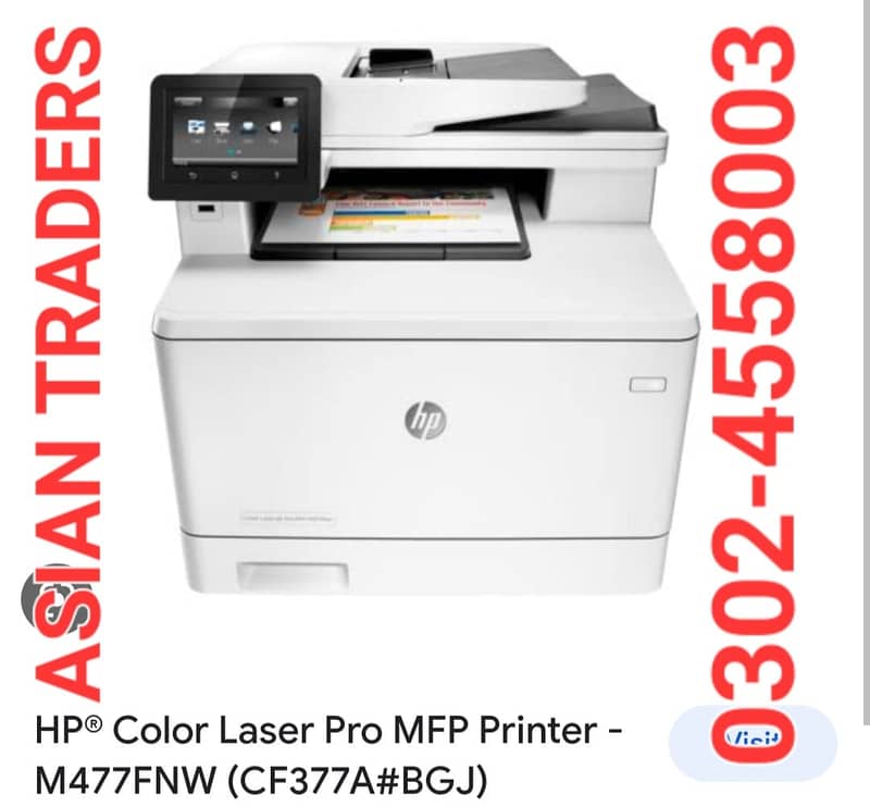 HP Laserjet M477fnw Wifi Color Printer + Scanner + Photocopier 9