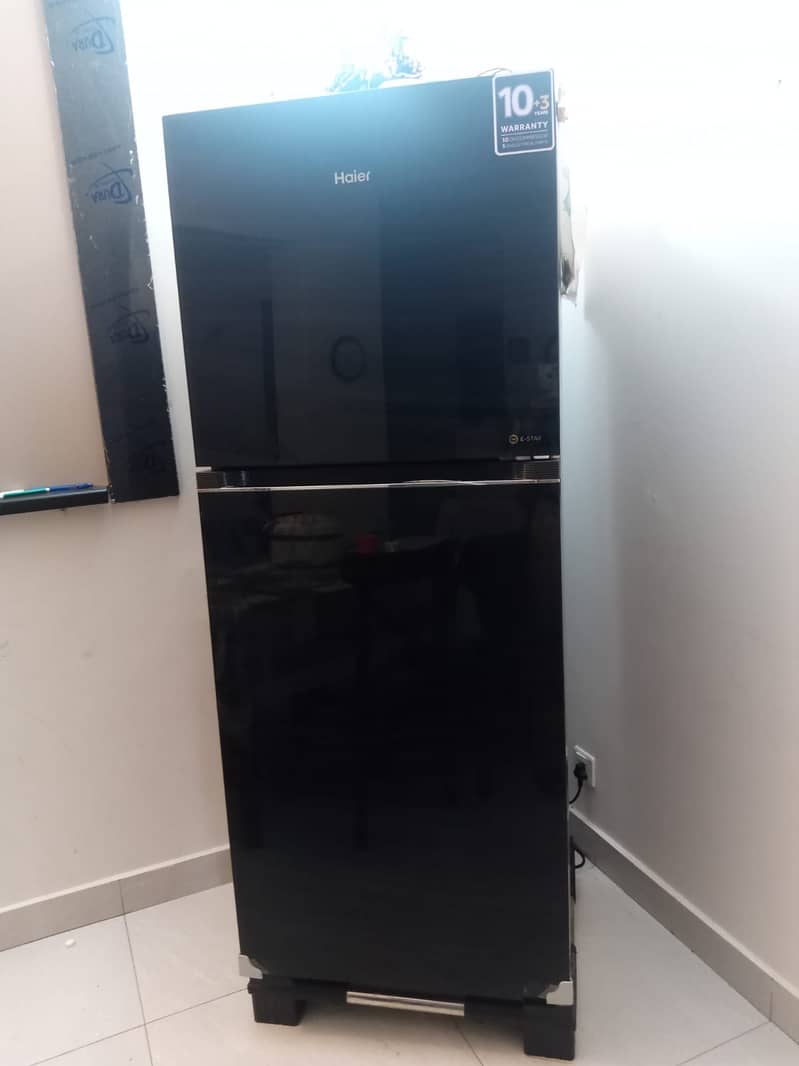 Refrigerator/Haier Refrigerator 398 EPB, black, glass door 1