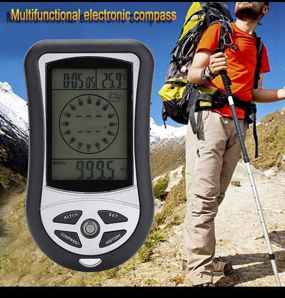 8 in 1 Electronic Digital Multifunction LCD Compass Altimeter Barome 0