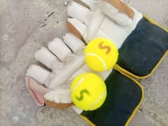 used cricket bat ball gloves + safeguards  03337803553